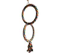 Balançoire pour perroquet, balançoire en corde pour oiseaux, pour l'escalade des perroquets, balançoire arc-en- colorée | Accessoires de cage à oiseaux, jouet pour perruches, perruches, perruches