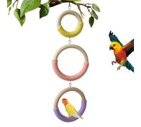Balançoire pour perruche - Enrichissement interactif en bois à 3 anneaux - Perchoir pour perruches calopsittes,Idéale pour calopsittes, conures, perruches, intérieur, volière, jeu, repos, grimpe, mast