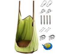 Balançoire sensorielle, siège Suspendu, en Coton amélioré avec Coussin Gonflable et Accessoires, capacité de Charge 120 kg, for Salle de Jeux et Jardin.(Green)