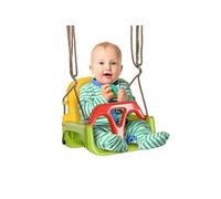 Balançoire siège 3 en 1 évolutif réglable enfant - dossier, barre en T amovibles, ceinture