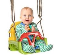 Balançoire siège 3 en 1 évolutif réglable enfant - dossier, barre en T amovibles, ceinture G
