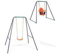 Balançoire Simple 2-en-1 et Balançoire pour Tout-petits Orange Portique vidaXL