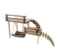 Balançoire spacieuse pour hamster - Kit d'escalade en bois - Parfait pour des heures de divertissement et d'exercice pour les hamsters curieux