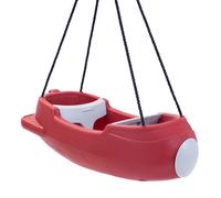 Step2 Balançoire Rocket Swing for Two – 2 places – Ceintures de sécurité réglables – rouge et grise