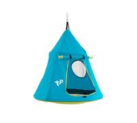 Talk-Point Cabane suspendue enfants Tente OVNI – Nacelle 2 enfants, fenêtre et porte enroulable Bleu