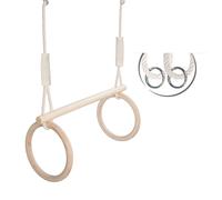 Balançoire trapèze MAMOI®, anneaux de gymnastique en bois, matériel de gymnastique pour enfants en intérieur et en extérieur, balançoire anneaux, gymnastique avec balançoire en bois, anneaux de gymnas