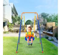 Balançoires VEVOR pour jardin, ensemble de balançoires 3 en 1 pour tout-petits avec 4 sacs de sable, support en métal pliable facile à assembler,