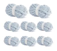 BALAPET Lot de 8 pelotes de fil chenille épais pour crochet et tricot - 30 m de 226,8 g par écheveau - Doux et moelleux - Pour travaux manuels, tissage, couvertures - Gris étain