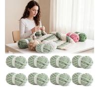 BALAPET Lot de 8 pelotes de fil chenille épais pour crochet et tricot - 30 m de chaque pelote de fil chenille épais et moelleux pour loisirs créatifs, tissage, couvertures, vêtements - Motif Kn