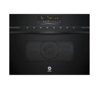 Balay Micro-ondes multifonction avec four, hauteur 45 cm, Aqualisis, commande tactile, 15 recettes, gril, verre noir, 3CW5179N3