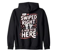Balayé vers la Droite et Maintenant Nous Sommes Ici Couples Sweat à Capuche