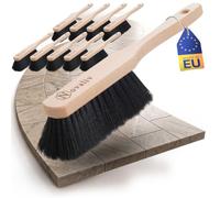 Balayette I fines poils synthétiques noirs I Balai à main en bois I Brosse à main dust pan (balayette en poils synthétiques, 10)