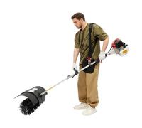 Balayeuse 52CC avec brosse anti-mauvaises herbes 2 temps 2,3 CV | Balayeuse à gazon pour tracteur à gazon, balayeuse à essence avec brosse de 56 cm de largeur, plaque de rebond et bandoulière