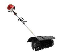 Balayeuse à essence 1,7 kW Balai à moteur manuel 2,3 CV 6500-8500 tr/min Fraise à neige avec tête de brosse 56 × 23,5 cm Balai de jardin pour le nettoyage des surfaces d'herbe artificielle, routes