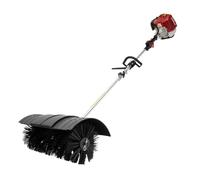 Balayeuse à essence 2,3 CV 52 cm³, 2 temps, souffleuse à neige à essence, balayeuse à neige avec brosse de 23 x 52 cm et couvercle de protection pour pelouses artificielles, routes, fermes