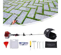 Balayeuse à essence 2 temps 52 cc - Machine à brosse portative 2,3 HP avec balai en nylon et sangle de transport pour pelouses, allées et trottoirs