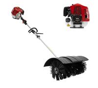 Balayeuse à essence 52 CC 2 temps Fraise à neige électrique avec sac à outils et tête de brosse 1700 W Balai moteur de jardin pour l'extérieur, balayeuse manuelle pour le nettoyage du gazon artificiel