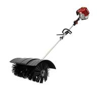 Balayeuse à essence 52 cm³ - 2 temps - 1,25 kW - Balai à moteur - Mise à niveau - Fraise à neige - Pelle à neige manuelle - Avec brosse de 52 cm de largeur - Pour le nettoyage du gazon artificiel et