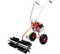 Balayeuse à Essence, Balayeuse à Marche Arrière 43cc 1.7CV pour Gazon Synthétique, Allée, Pelouse et Nettoyage de Neige, Largeur de Balayage 60cm (23,6") avec Brosse Nylon Professionnelle