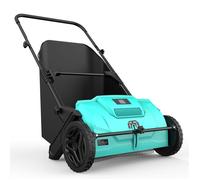 Balayeuse à gazon Ramasse feuilles Brosse rotative renforcées Larg 53cm reglable Grand Bac 100L INTEC