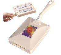 Balayeuse de miettes 4x10, brosse à miettes portative avec 2 brosses à rouleaux et récipient intérieur, attrape- ergonomique en PP pour table, lit, canapé, tapis, balayeuse de table