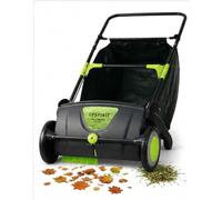 Balayeuse de pelouse à Pousser pour Feuilles et Herbe à Hauteur réglable | Ramasse les feuilles sèches et les débris légers du jardin, sac amovible de 2,6 boisseaux, pour herbe courte pelouses plates