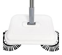 Balayeuse de sol - Blanc - 33 x 16 x 5 cm - Sans électricité - Tête rotative à 360° - Fonction de balayage - Balai à batterie - Balai manuel avec brosses rotatives - Balai électrique sans sac pour