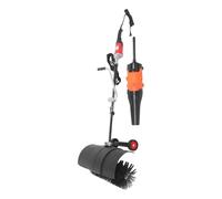 Balayeuse électrique 1600 W - Balai et souffleur 2 en 1 avec brosse de 55 cm - Balai et souffleur réglable pour feuilles, neige et pelouse - Balai électrique filaire pour jardin et cour