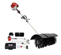 Balayeuse manuelle à essence 1700w, brosse moteur à essence 2 temps 52cc 2,3 CV outils d'extérieur pour neige, allée, pelouses, gazon artificiel