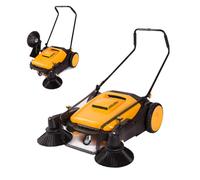 Balayeuse manuelle de 96,5 cm, conteneur à déchets de 37 litres, sans bruit, poignée pliable pour une utilisation en intérieur/extérieur, 30 000 m² par heure