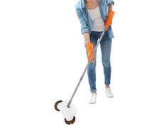 Balayeuse manuelle pour l'intérieur et l'extérieur, élimination efficace de la saleté avec double système de brosse, sans électricité, respectueuse de l'environnement, idéale pour la maison, le garage