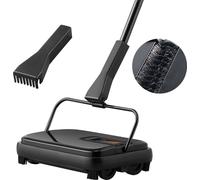 Balayeuse pour tapis, Nettoyeur de sol manuel, 200 mm pour nettoyer les tapis et les sols durs, Éliminateur de fourrure pour animaux domestiques, Peigne à brosse pour éliminer la saleté / les poils sa