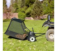 Balayeuse tractable, ramasseur de feuilles de 132 cm, avec grand sac de ramassage, jusqu'à 26 pieds cubes, réglable, tondeuse autoportée, tracteur de pelouse, pour trottoirs, allées, cours et pelouses