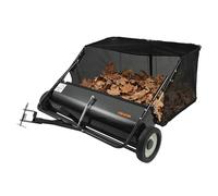 Balayeuse tractée VEVOR, 111 cm, ramasseuse de Feuilles et d'herbe Grande capacité de 7,3 m³, Robuste et réglable en Hauteur pour Jardin, pelouse et Ferme.