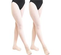 BALAYSIER Collant Danse Classique pour Fille et Femme 90D Collants de Ballet Doux et Très Elastique 1-2 Paires(Rose+Rose,L)