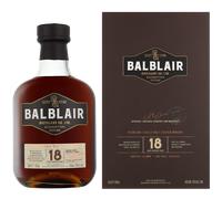 BALBLAIR 18 ans - Single Malt Whisky - 46% Alcool - Origine : Ecosse, Highlands - Notes d'épices & de raisins secs - A déguster pur - 70 cl