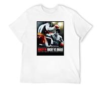 Balboa V Drago Premium Damen Kurzarm. Rocky 4 Film T-Shirt Mens White Tees Unisex Shirt M