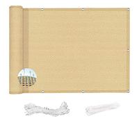 Balcon - 145 x 350 cm - Protection UV en polyéthylène haute densité de 185 g/m² - Résistant au vent - Solution d'intimité pour terrasse, clôture et jardin - Jaune sable