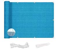 Balcon bleu ciel, 115 x 1 000 cm, clôture d'extérieur résistante aux UV et aux intempéries avec attaches de câble pour la protection du jardin et l'intimité