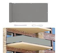 Balcon gris clair de 1,2 x 10 m - Protection UV contre la pluie - Housse d'extérieur anti-regards avec corde et attaches de câble pour terrasse, terrasse, terrasse et arrière-cour