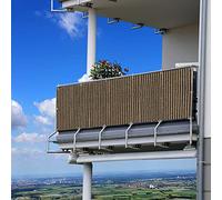 Balcon imperméable - 120 x 400 cm - Protection UV 85 % - Pare-soleil avec œillets - Attaches de câble en nylon - Pour balcon, terrasse, jardin - Taupe