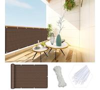 Balcon marron 100 x 1000 cm - Protection UV en polyéthylène haute densité 220 g/m² - Brise-vent pour balustrade - Bâche d'intimité extérieure pour jardin, terrasse et balcon
