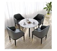 Balcon Salon Combo Table Une Table Quatre Chaises Salon De Beauté Bureau Réception Bureau Réunion Table De Négociation Rangement Petite Table Ronde Et Chaise Repos De L'hôtel (Gris Foncé)
