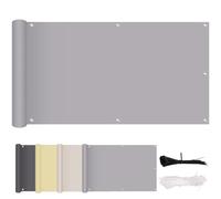 Balcon sans perçage 160 g/m² Protection UV et vent Facile à installer 100 % polyester Gris clair 95 x 350 cm