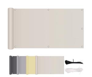Balcon - Sans perçage - Protection contre les UV et le vent - 100 % polyester - 160 g/m² - Taupe - 95 x 500 cm - Idéal pour balcon, terrasse et jardin