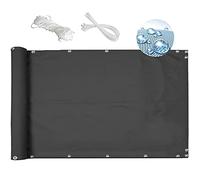 Balcone Brise-vue gris foncé 75 x 140 cm - Brise-vent - Bâche de clôture de jardin avec cordons et attaches pour une protection et un style améliorés en extérieur
