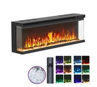 Balconera Cheminée électrique 40 pouces avec chauffage, 12 couleurs de flamme, fonction chauffage, thermostat