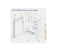 Balconnet Supérieur pour réfrigérateurs Thetford N3100 N3108