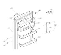 Balconnet supérieur (repère 207) 438X93X93 mm Frigo, Réfrigérateur, Congélateur 4807160300 BEKO