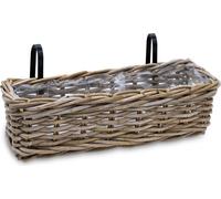 Balconnière en rotin naturel - 44x17 cm / 1 pièce - osier Balconnière à planter (1 / moyenne)
